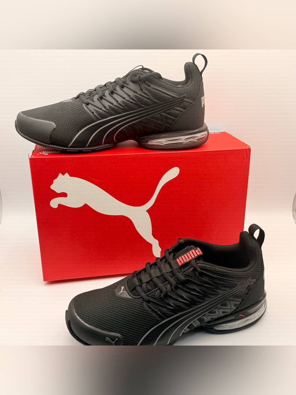 Puma Voltaic Evo Running Shoes Men’s Size 8 Black Stormy Slate Red 379601-01 New